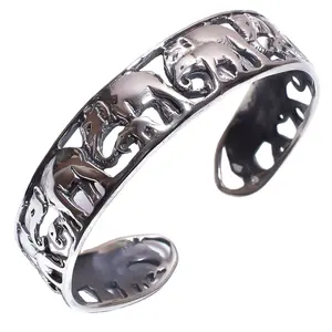 Brazalete de elefante para mujer, joyería de plata de ley 925, brazalete liso de Plata de Ley 925 de alta calidad, proveedor de brazalete personalizado - Product Image 1