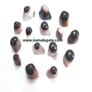 Vente en gros d'œil de Shiva en agate Sulemani, pierre semi-précieuse naturelle polie, objets d'art spirituel de collection du Gujarat - Product Image 5