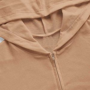 Sudadera Corta con Capucha para Mujer, Manga Larga, Color Sólido, Tejido de Algodón, Ropa de Otoño - Product Image 6