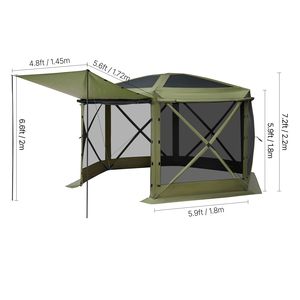 Carpa Gazebo Plegable de 6 Lados, Grande, 12 x 12 pies, con Pantalla Mosquitera, Montaje Rápido, Resistente a Mordeduras, para Camping, Techo Extraíble con Bolsa de Transporte - Product Image 5