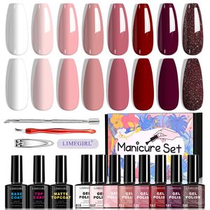 Limegirl All-Season Semi-Permanent Gel Nail Polish Set Includes Base & Matte Top Coat <b>Makeup</b> <b>Tools</b> & Nail Care Too - Product Image 1
