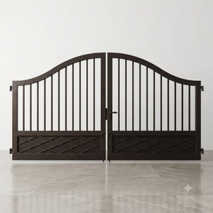 Traditional-style double wrought iron gate – Rust-resistant powder-coated finish, easy to assemble – Designed for outdoor use. - Product Image 1