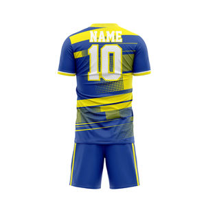 Custom Design Sublimation Printed Soccer Uniform Set 100% Polyester Breathable Fabric Included Top Socks Bags Front Quick-Dry - Product Image 3