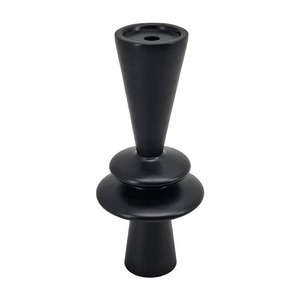 Support de bougie noir moderne avec design géométrique, décoration d'intérieur durable - Product Image 3