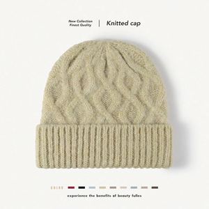 Gorro Personalizado de Punto Grueso con Diseño Jacquard a Rayas para Otoño e Invierno, para Exteriores, Cálido y Ligero, de Lana - Product Image 1