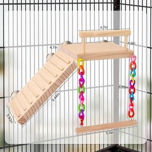 Kyouki Accessori per Uccelli: Piattaforma con Altalena per Pappagalli, Parrocchetti, Calopsittici, Agaporni, Pappagallini del Pacifico - Product Image 2