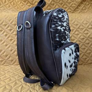 Rugged Western Hair-on <b>Leather</b> <b>Backpack</b> <b>Real</b> Cowhide Fur Outdoor Rucksack Custom <b>Leather</b> Bag Factory LHBP-0266 - Product Image 3