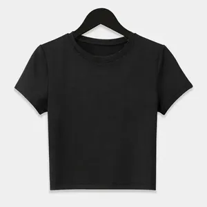 เสื้อยืดคอกลมสีแดงสำหรับผู้หญิง แขนสั้น ทรงปกติ ผ้าถักเนื้อแน่น ระบายอากาศได้ดี เสื้อยืดลำลองสำหรับทุกฤดูกาล - Product Image 2
