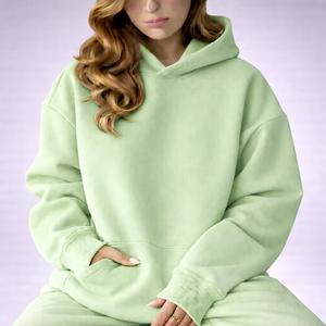 Sudadera con Capucha Larga y Holgada de Felpa para Mujer, Cálida para Invierno, Informal, Relajada, Cómoda, Estilo Urbano - Product Image 1