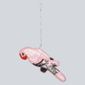 Handmade Sequin Bird Zari Hanging | Beaded Embroidered <b>Parrot</b> Decorative <b>Ornament</b> - Product Image 2