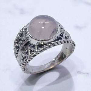 <b>925</b> Sterling <b>Silver</b> Natural Stone Classic Gemstone <b>Ring</b> Fine Jewelry Vintage Round Shape Bezel Setting <b>Ring</b> For Women Wholesale - Product Image 3