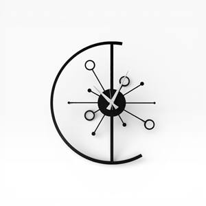 Horloge murale géométrique abstraite en métal, horloge décorative artistique moderne, accent mural unique pour la maison - Product Image 1