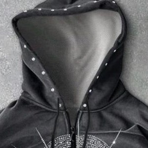 Sudaderas con Pedrería Estilo Bling para Hombre, Venta al Por Mayor, Color Personalizado, Cómodas y Transpirables, Sudadera con Cierre para Moda Urbana - Product Image 2
