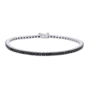 Pulsera DE TENIS chapada en rodio de oro de 14 quilates elegante para todos los días con diamantes brillantes de corte brillante de 4,69 quilates para ocasiones de mujer - Product Image 1