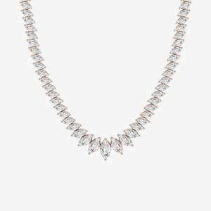 24 Ctw Marquise Lab Grown Diamond Graduated Fashion Chain <b>Necklace</b> for Women Elegant Sparkling <b>Statement</b> Jewelry - Product Image 1