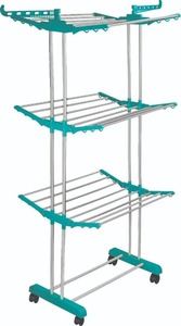 Séchoir à linge pliable et réglable en acier inoxydable, organisateur de linge portable, support de suspension pour vêtements, pour intérieur et extérieur - Product Image 1