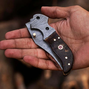 Cuchillo de Damasco Hecho a Mano, Herramienta de Bolsillo Multiusos para Exteriores con Diseño Compacto, Cuchillo de Bolsillo de Damasco - Product Image 5