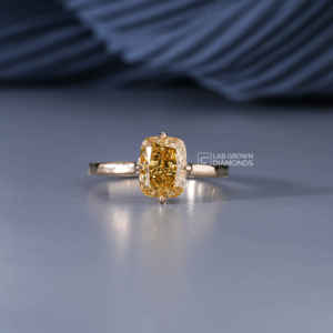 14K Yellow Gold <b>Cushion</b> and <b>Round</b> Cut Moissanite Ring for Women Luxury 2.23 Carat Total Weight 2.46 Grams Wedding Engagement - Product Image 1