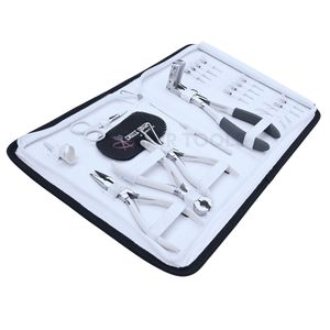 Professional White Hair Extension Tools Set with Micro Ring Pliers <b>Tape</b> In Applicator and Sewing Needles beauty salon hair tools - Product Image 1