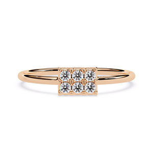 แหวนหมั้นเพชรทรงกลมเจียระไนแบบคลาสสิกสำหรับผู้หญิง ทองคำขาว 14k - Product Image 5