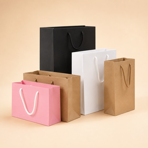 Bolsas de Compras de Papel de Lujo Impresas Personalizadas con Asas de Cuerda – Bolsas de Regalo Kraft, Blancas, Negras y Rosas al por Mayor - Product Image 2