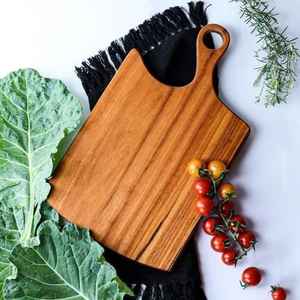 Elegante tabla de cortar de madera con ranura de madera de mango recuperada, ideal para TABLAS DE CORTAR - Product Image 6