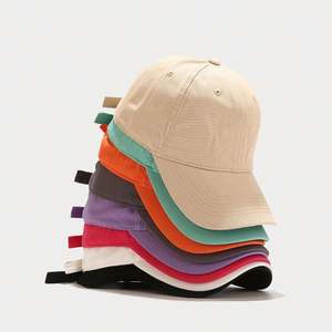 Casquettes de baseball en coton à 6 panneaux de couleur unie avec logo personnalisé, casquettes souples pour papa, chapeaux de soleil pour sports de plein air - Product Image 1