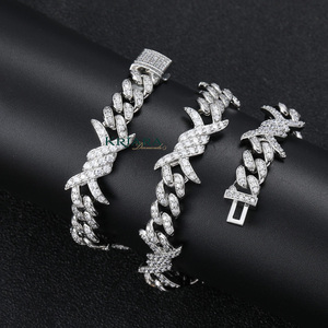 S925 <b>Silver</b> Rhodium Plated Lab Grown Diamond Link <b>Chain</b> Necklace Unisex Luxury Statement Jewelry Everyday Wear - Product Image 3