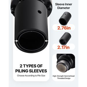 2200W Electric T <b>Post</b> <b>Driver</b> Powerful Handheld Pile <b>Driver</b> for Fence 2.17 In/55mm & 2.76 In/70mm Sleeves Met - Product Image 3