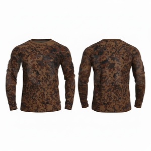 Chemise de compression à manches longues à motif camouflage personnalisé pour l'entraînement sportif pour hommes, légère, respirante, pour activités de plein air - Product Image 2