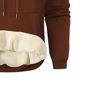 Custom Men's Heavyweight Oversized No <b>Strings</b> Pullover Hoodie Polyester/Cotton Blend Fleece Quick Dry Breathable Front Winter - Product Image 3