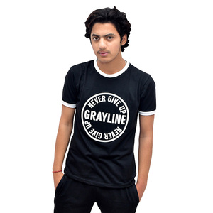 เสื้อยืดคอกลมพิมพ์ลายสกรีนผ้าฝ้าย 100% แต่งขอบตัดสี ดีไซน์ล่าสุด ชุดเซ็ตเสื้อยืดและกางเกงขาสั้นผู้ชาย สีบล็อค ชุดแทรคสูท - Product Image 2