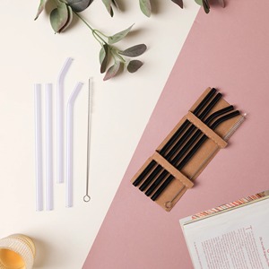 Pailles réutilisables en acier inoxydable de qualité supérieure, ensemble de pailles colorées avec brosse de nettoyage - Product Image 6