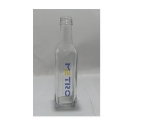 Botella de vidrio vacía Marasca de 100 ml con tapa de rosca rectangular, apta para uso alimentario, para envasar aceite de oliva, vinagre y salsas, reutilizable, duradera, al por mayor. - Product Image 1