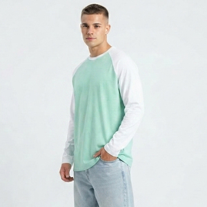 T-shirt à manches longues pour homme, col rond, vêtement décontracté, t-shirt surdimensionné, jersey tricoté 100% coton, t-shirts respirants pour homme - Product Image 3