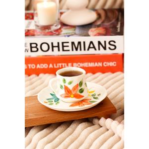 Set di Lotus porcellane con doppia tazza di ceramica fatta a mano in porcellana con disegno floreale dote presentazione