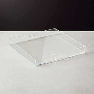 Chic Acrylic Display Serving Storage Tray For Tea Coffee Breakfast Handmade <b>Clear</b> Lucite Tray For Home & Coffee <b>Table</b> Decor - Product Image 3