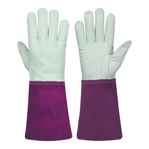 Gants de soudage TIG en cuir pleine fleur et croûte de vachette de qualité supérieure, résistants à l'abrasion et à la chaleur, pour la lutte contre les incendies et le barbecue, durables - Product Image 3