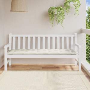 Melange Cream 70.9"x19.7"x2.8" Fabric <b>Garden</b> <b>Bench</b> <b>Cushion</b> Elegant <b>Seat</b> <b>Cushions</b> & Pillow - Product Image 3