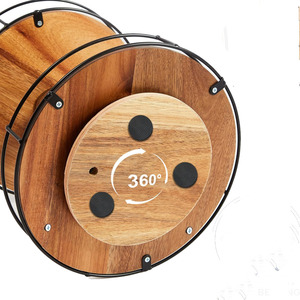 Double Acacia Wood Lazy Susan Turntable Luxury Kitchen Dining Table Centerpiece Tray Countertop Cabinet Pantry Decor - Product Image 6