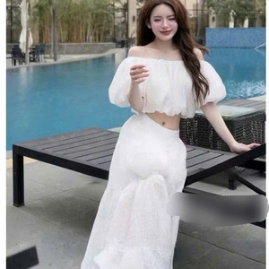 Ensemble décontracté deux pièces pour femme, coupe ajustée, été, en coton écologique, lavable, confortable, emballage personnalisé, Vietnam Long - Product Image 4