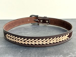 Cinturón de Cuero Genuino de Vaca de Grano Completo con Grabado Floral Estilo Vaquero Occidental de Lujo para Hombres y Mujeres - Product Image 5