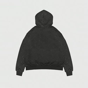 Sudadera con capucha unisex personalizada estilo Y2K, con cremallera, pedrería, diamantes brillantes, cristales completos, estilo oversize, chaqueta con capucha brillante. - Product Image 4
