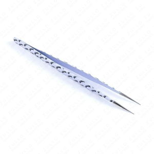 Pince à épiler en acier inoxydable en forme de I pour isolation des cils, applicateur d'extensions de cils à pointe en fibre, conception enduite de papier - Product Image 6