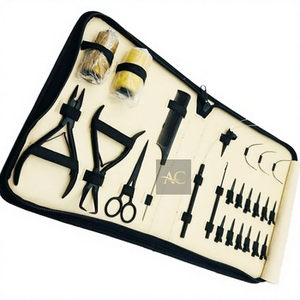 Stainless Steel Hair Professional Hair Extension Tools Black Matte Professional Nano Tip Hair Extensions Tools Kit - Product Image 2
