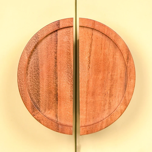 Lot de poignées de meuble en bois rondes faites à la main, design demi-lune naturel, pour commodes et tiroirs vintage, vente en gros - Product Image 3