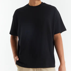 เสื้อยืดแฟชั่น unisex ขายส่ง คุณภาพสูง เสื้อยืดโอเวอร์ไซส์ ผ้าฝ้ายนุ่ม เสื้อยืดเรียบง่ายสำหรับผู้ชาย - Product Image 2