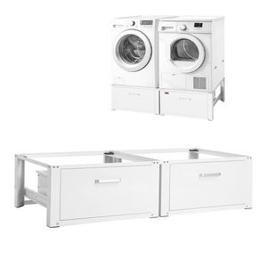 Movable <b>Laundry</b> Pedestal 14 Inch Height Heavy Duty Washer Dryer <b>Stand</b> with Drawer 700 Lbs Load Capacity Non Slip Feet - Product Image 1