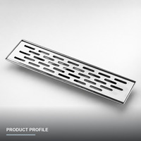 Drain de douche linéaire moderne en acier inoxydable à fentes avec grille amovible pour salle de bain, salle humide, projets de rénovation hôtelière