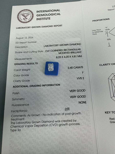 Diamants de laboratoire en gros, taille Radiant, 1-10 carats, certifiés IGI et GIA, clarté VVS, CVD, blancs, pour la joaillerie - Product Image 2